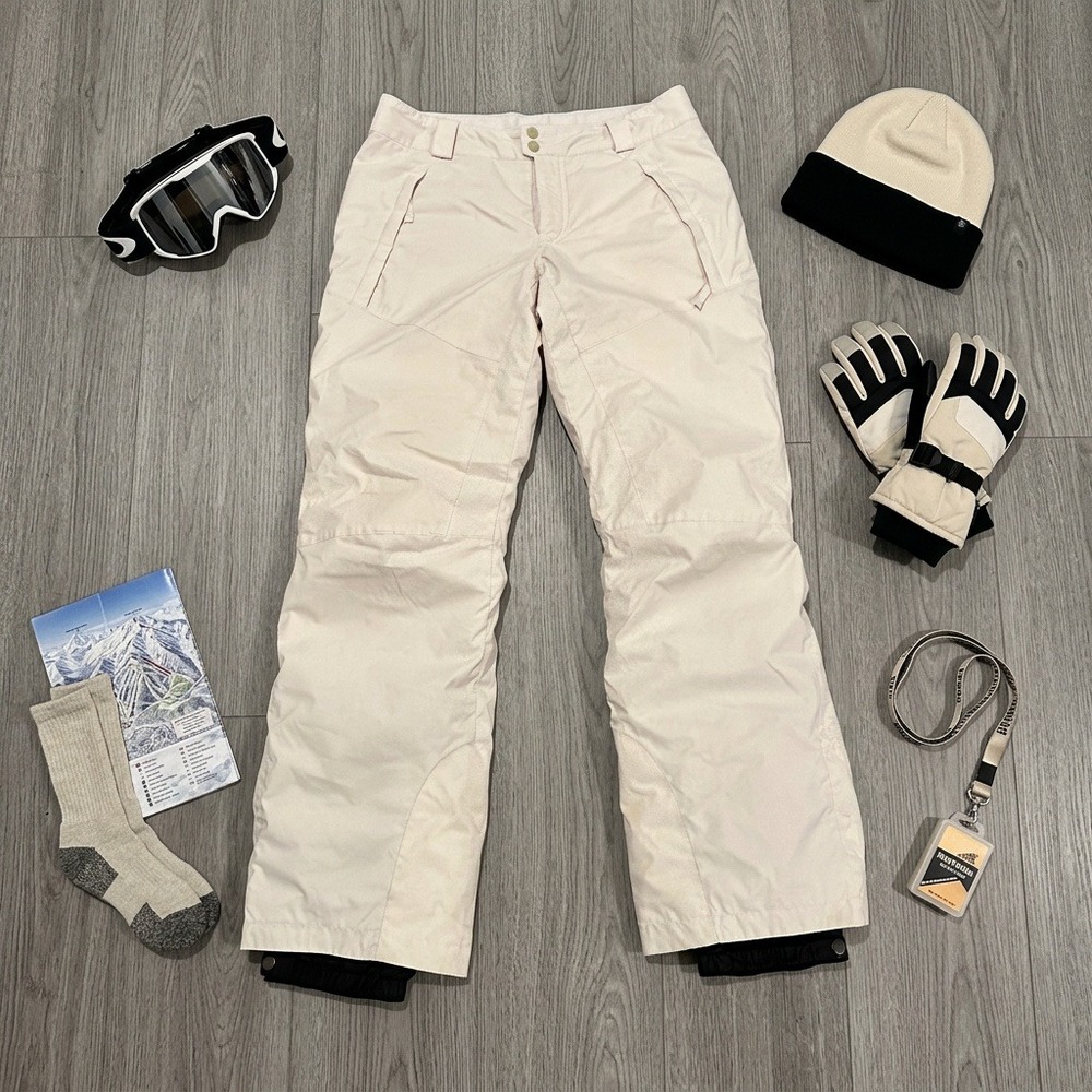 Columbia Women's Snow Ski Pants Medium Ivory White Insulated Water Resistant
